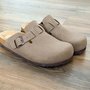 Women's Taupe Suede Mules